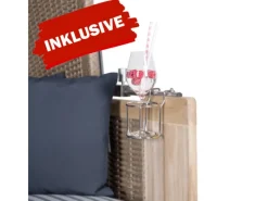 Strandkörbe|bene living Strandkorb Komplettset Schaalsee Mahagoni PE grau Modell 581