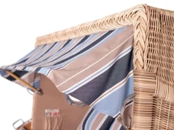 bene living Strandkorb Komplettset Königssee 3 Sitzer Teak Bullauge PE Shell Modell 580 Inkl Liftersystem Schutzhülle Doppelrollen Glasbecherhalter* Sale