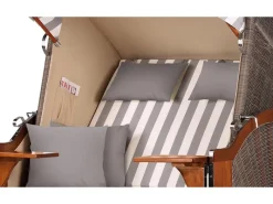 bene living Strandkorb Komplettset Schaalsee Mahagoni PE grau Modell 513* Best