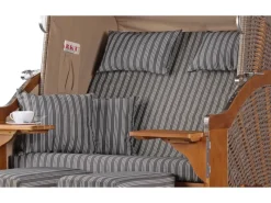 bene living Strandkorb Komplettset Schleswig Pinie Zweisitzer PE Mokka Modell 553* Best