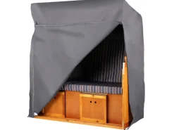 bene living Strandkorb Komplettset Schleswig Pinie Zweisitzer PE Mokka Modell 553* Best