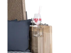 bene living Strandkorb Komplettset Schleswig Pinie Zweisitzer PE Mokka Modell 553* Best