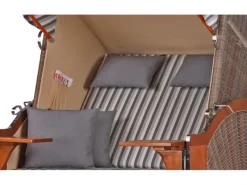 Strandkörbe|bene living Strandkorb Komplettset Schaalsee Mahagoni PE grau Modell 545