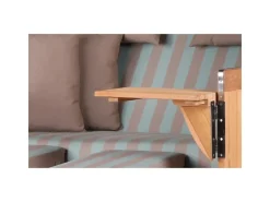 bene living Strandkorb Komplettset Königssee Teak Bullauge PE Grau Modell 520* Discount