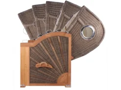 bene living Strandkorb Komplettset Königssee Teak Bullauge PE Grau Modell 520* Discount