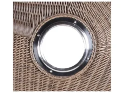 bene living Strandkorb Komplettset Königssee Teak Bullauge PE Grau Modell 520* Discount