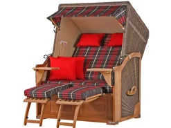 Strandkörbe|bene living Strandkorb Komplettset Schaalsee Teak PE grau Modell 529