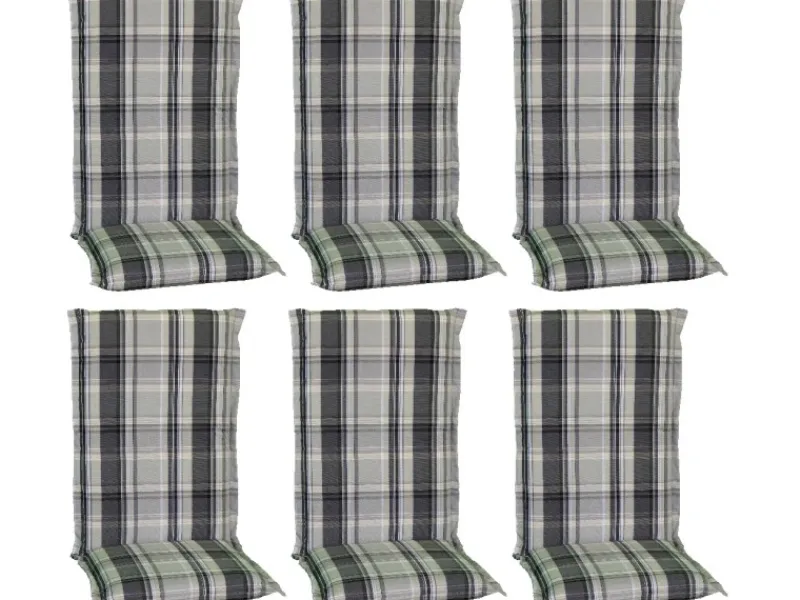 Beo Gartenstuhlauflagen|Sitzauflage Hochlehner Atika 6er Set Karo Beige