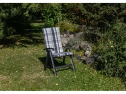 Beo Gartenstuhlauflagen|Sitzauflage Hochlehner Atika 6er Set Karo Beige