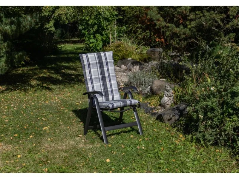 Beo Gartenstuhlauflagen|Sitzauflage Hochlehner Atika 6er Set Karo Beige