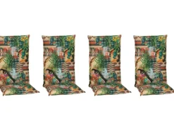 Beo Gartenstuhlauflagen|Sitzauflage Hochlehner Texas 4er Set mit Dschungel Design