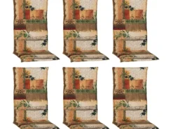 Beo Gartenstuhlauflagen|Sitzauflage Hochlehner Glasgow 6er Set Beige-Natur