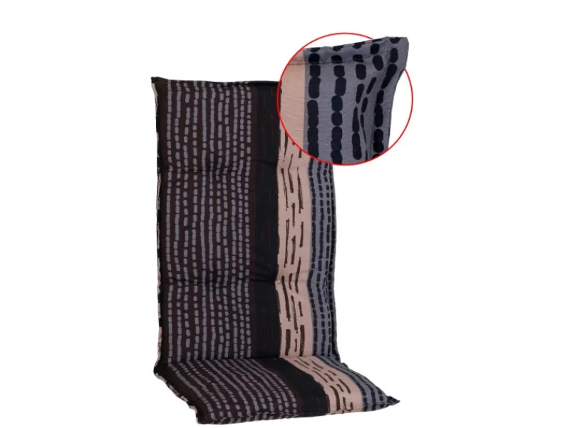 Sitzauflage Hochlehner Bangui gestreift Grau-Ecru*Beo