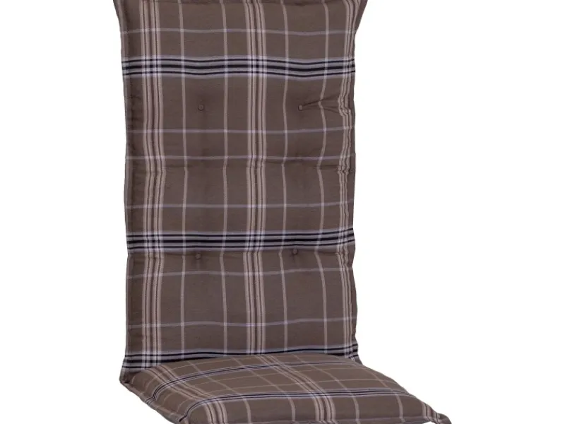 Beo Gartenstuhlauflagen|Sitzauflage Hochlehner Brilon Karo Braun kariert