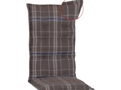 Beo Gartenstuhlauflagen|Sitzauflage Hochlehner Brilon Karo Braun kariert