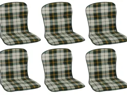Sitzauflage Niedriglehner Mono 6er-Set kariert*Beo