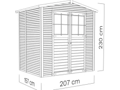 Gerätehaus Plexi Apex 2 Natur 157 cm x 207 cm FSC®*Bertilo Online