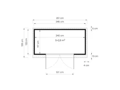 Bertilo Kaminholzregale|Holz-Gartenhaus Alster 245 cm x 122 cm Natur FSC®