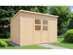 Holz-Gartenhaus Borkum 2 Natur 337 cm x 290 cm FSC®*Bertilo Discount