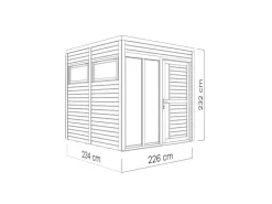 Kinder Bertilo Kinder-Gartengeräte|Holz-Gartenhaus Cubus 2 Office 226 cm x 234 cm FSC®