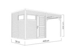 Kinder Bertilo Kinder-Gartengeräte|Holz-Gartenhaus Cubus 2 Lounge 449 cm x 234 cm FSC®
