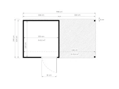 Kinder Bertilo Kinder-Gartengeräte|Holz-Gartenhaus Cubus 2 Lounge 449 cm x 234 cm FSC®