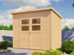 Bertilo Spaten|Rechen|Holz-Gartenhaus Felix 239 cm x 181 cm Natur FSC®