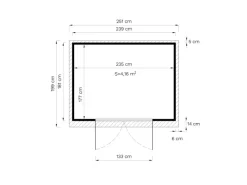 Bertilo Spaten|Rechen|Holz-Gartenhaus Felix 239 cm x 181 cm Natur FSC®