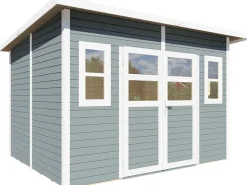 Bertilo Rechen|Holz-Gartenhaus Felix 293 cm x 245 cm Grau FSC®
