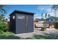 Holz-Gartenhaus Pentus 2 Anthrazit 226 cm x 234 cm FSC®*Bertilo Hot