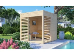 Bertilo Gartenmöbel-Sets|Pavillons|Pavillon Garten-Lounge 1 Natur 234 cm x 226 cm FSC®