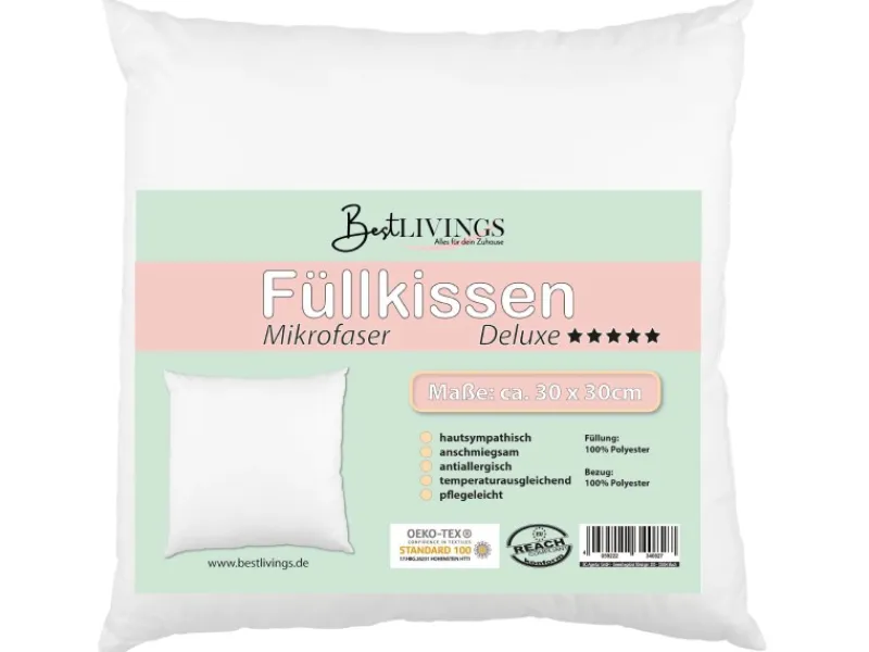 Füllkissen Mikrofaserbezug Inlett mit Polyesterfüllung 30 x 30 cm*Bestlivings Hot