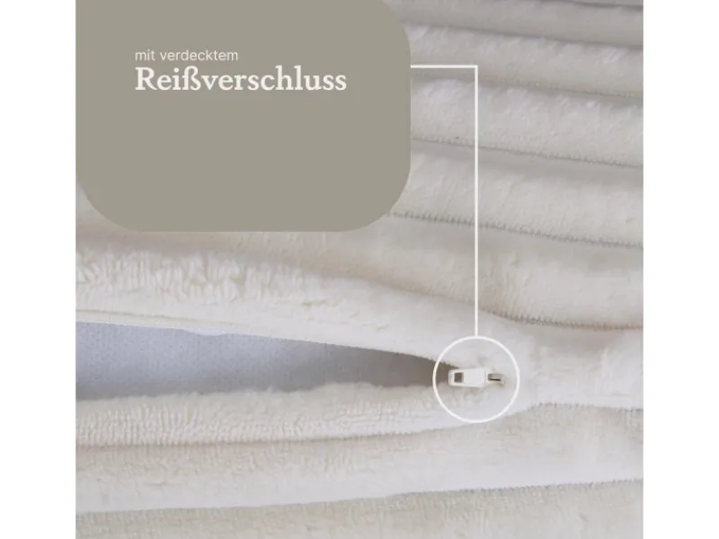 Bestlivings Gartenstuhlauflagen|Kissenhülle Kordoptik 50 x 50 cm Creme