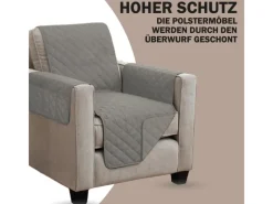 Bestlivings Gartenstuhlauflagen|Sesselschoner Gesteppt 190 x 165 cm Grau