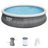 Fast Set Aufstellpool-Set Ø 457 x 107 cm Rund Schiefergrau*Bestway Online
