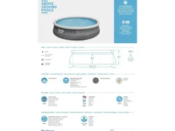 Fast Set Aufstellpool-Set Ø 457 x 107 cm Rund Schiefergrau*Bestway Online