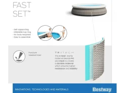 Fast Set Aufstellpool-Set Ø 457 x 107 cm Rund Schiefergrau*Bestway Online