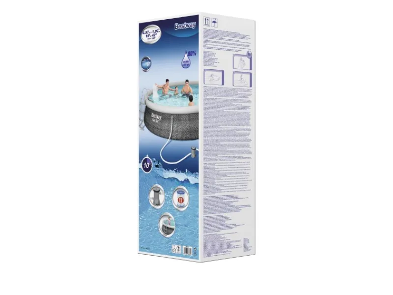 Fast Set Aufstellpool-Set Ø 457 x 107 cm Rund Schiefergrau*Bestway Online
