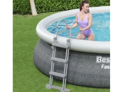 Fast Set Aufstellpool-Set Ø 457 x 107 cm Rund Schiefergrau*Bestway Online