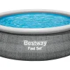 Fast Set Aufstellpool-Set Ø 457 x 122 cm Rund Schiefergrau*Bestway New