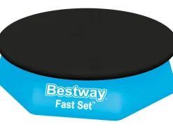 Bestway Pool Abdeckung|Flowclear Poolabdeckung PVC Schwarz Ø 244 cm