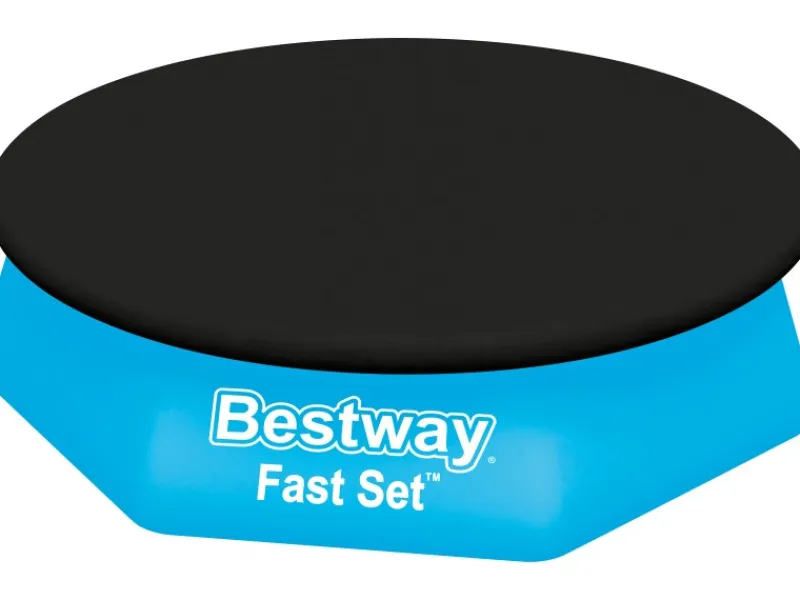 Bestway Pool Abdeckung|Flowclear Poolabdeckung PVC Schwarz Ø 244 cm