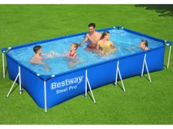 Frame Pool Steel Pro ohne Pumpe 400 x 211 x 81 cm Blau Eckig*Bestway Discount