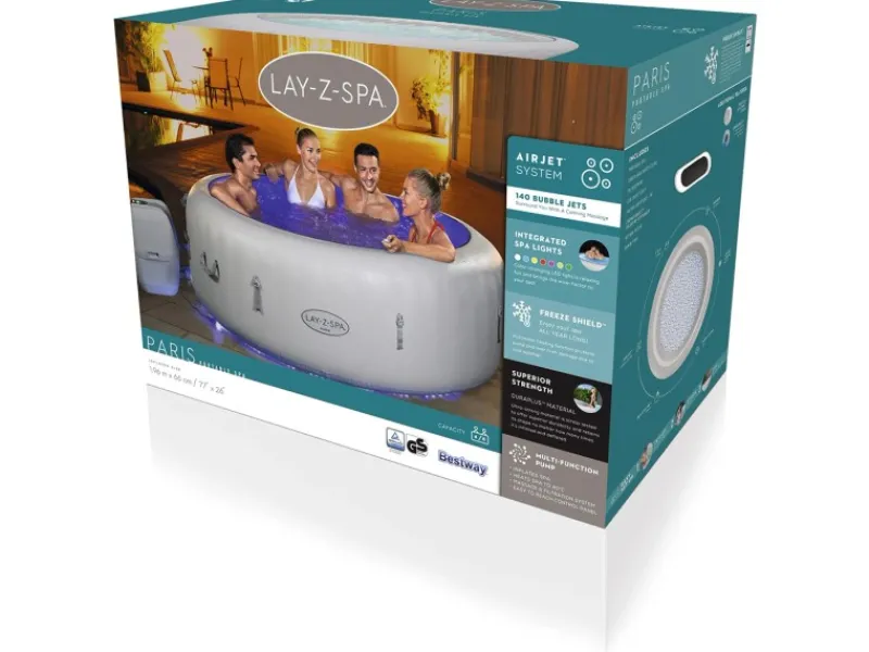 LAY-Z-SPA Whirlpool Paris AirJet 196 cm x 66 cm*Bestway Hot