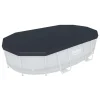 Bestway Pool Abdeckung|PVC-Abdeckplane für Pools Ø 427 x 250 cm Schwarz oval