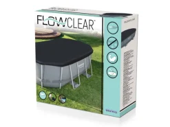 Bestway Pool Abdeckung|PVC-Abdeckplane für Pools Ø 427 x 250 cm Schwarz oval