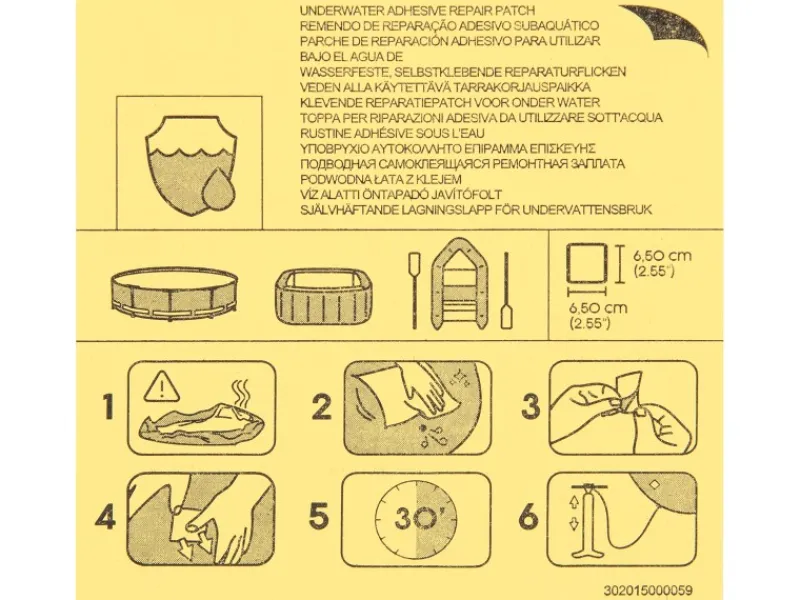 Selbstklebende Reparaturflicken 6,5 cm x 6,5 cm 10 Stck.*Bestway Sale