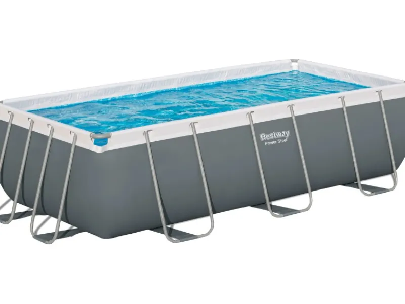 Bestway Aufstellpools|Stahlrahmen-Pool Set Steel Pro Max Frame 404x201x100 cm Rechteckig Grau