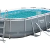 Stahlrahmen-Pool Set Steel Pro Max Frame GS 427 x 250 x 100 cm Oval Grau*Bestway Best