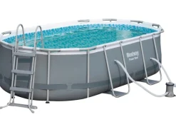 Stahlrahmen-Pool Set Steel Pro Max Frame GS 427 x 250 x 100 cm Oval Grau*Bestway Best